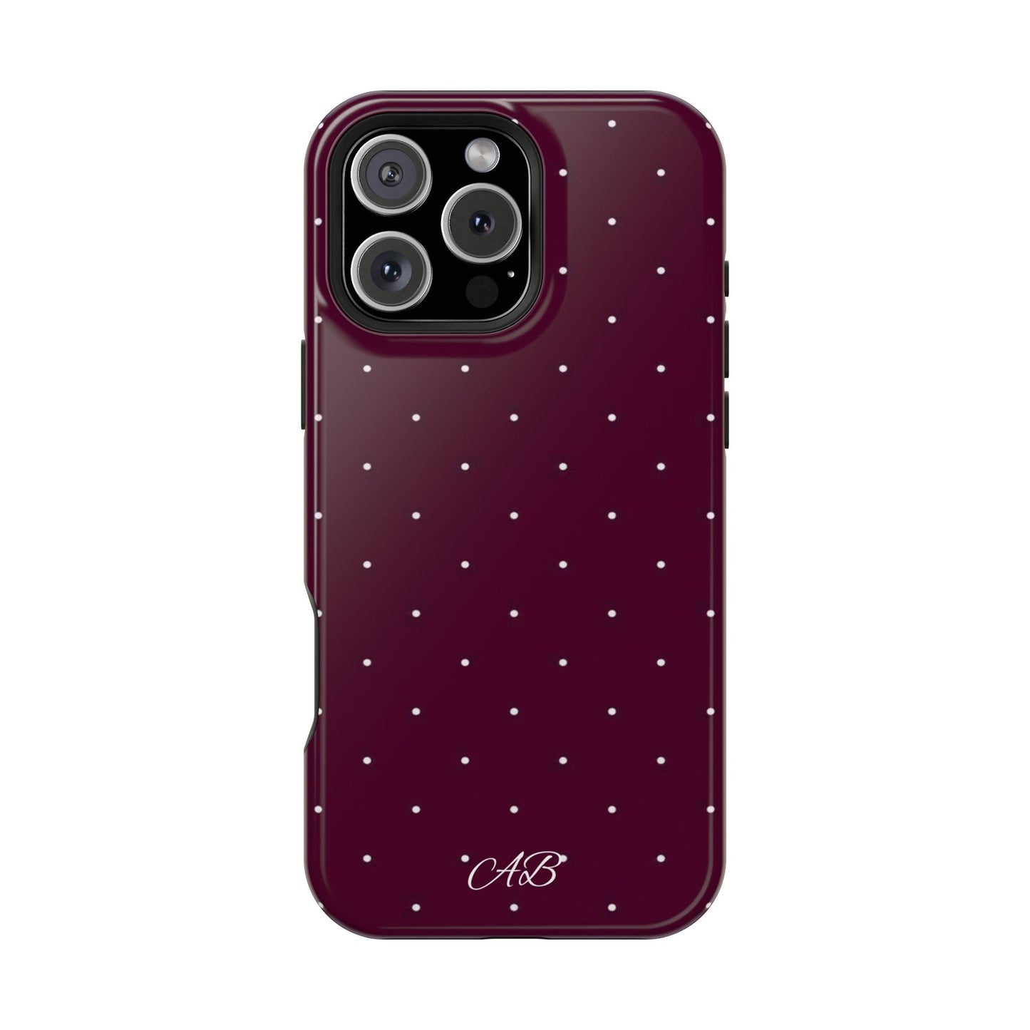 Magnetic Impact-Resistant Phone Case — Burgundy Microdot Protective Cover
