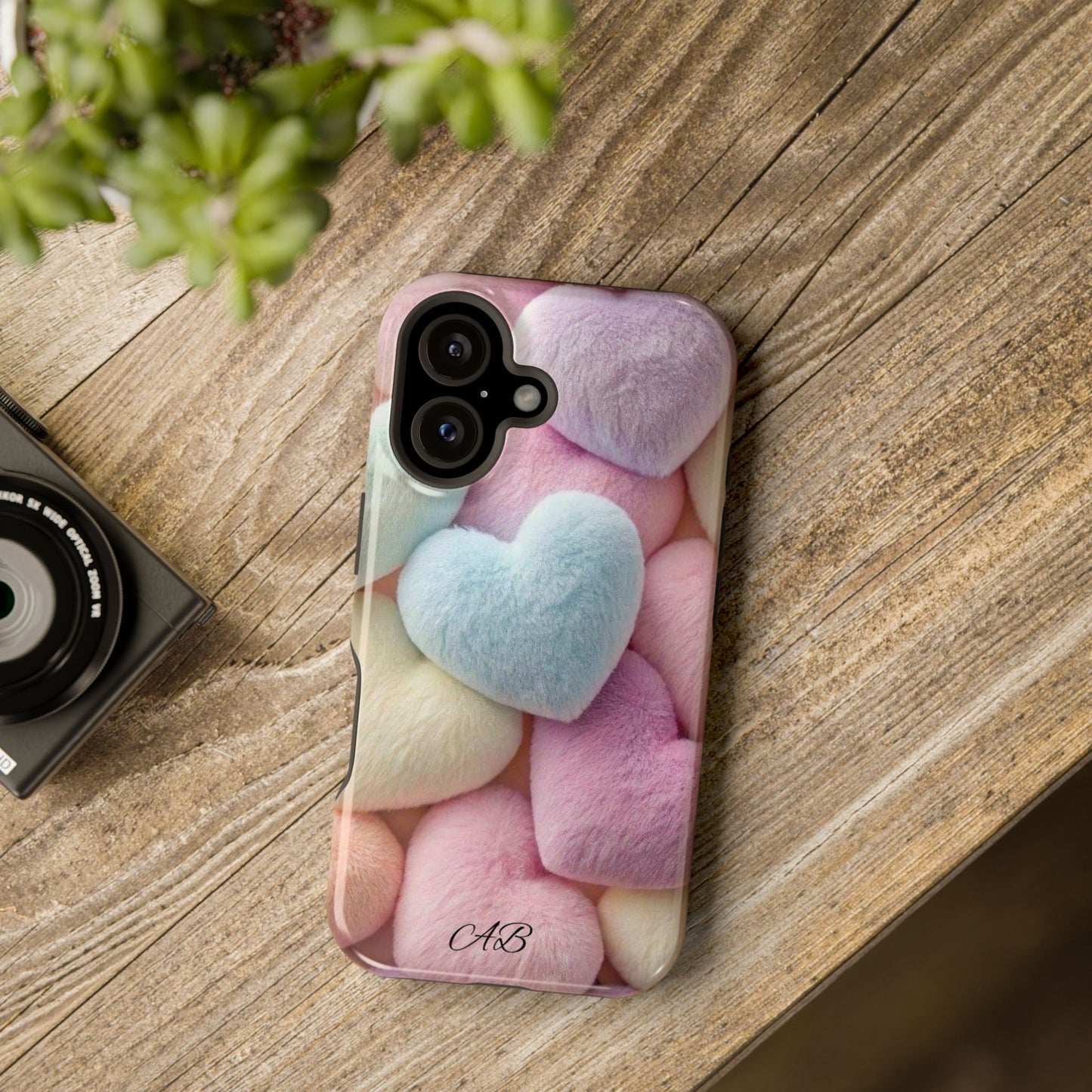 Pastel Heart Pattern Magnetic Impact-Resistant Phone Case