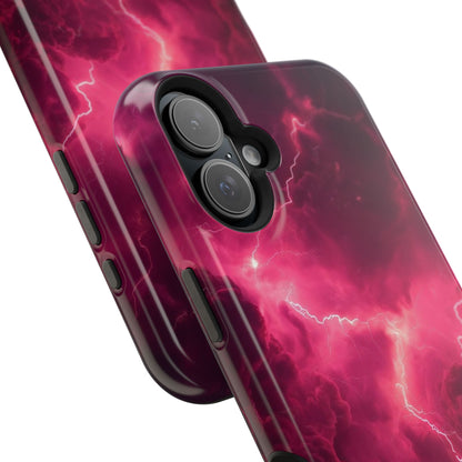 Magenta Lightning Phone Case — Magnetic Impact-Resistant iPhone Cover