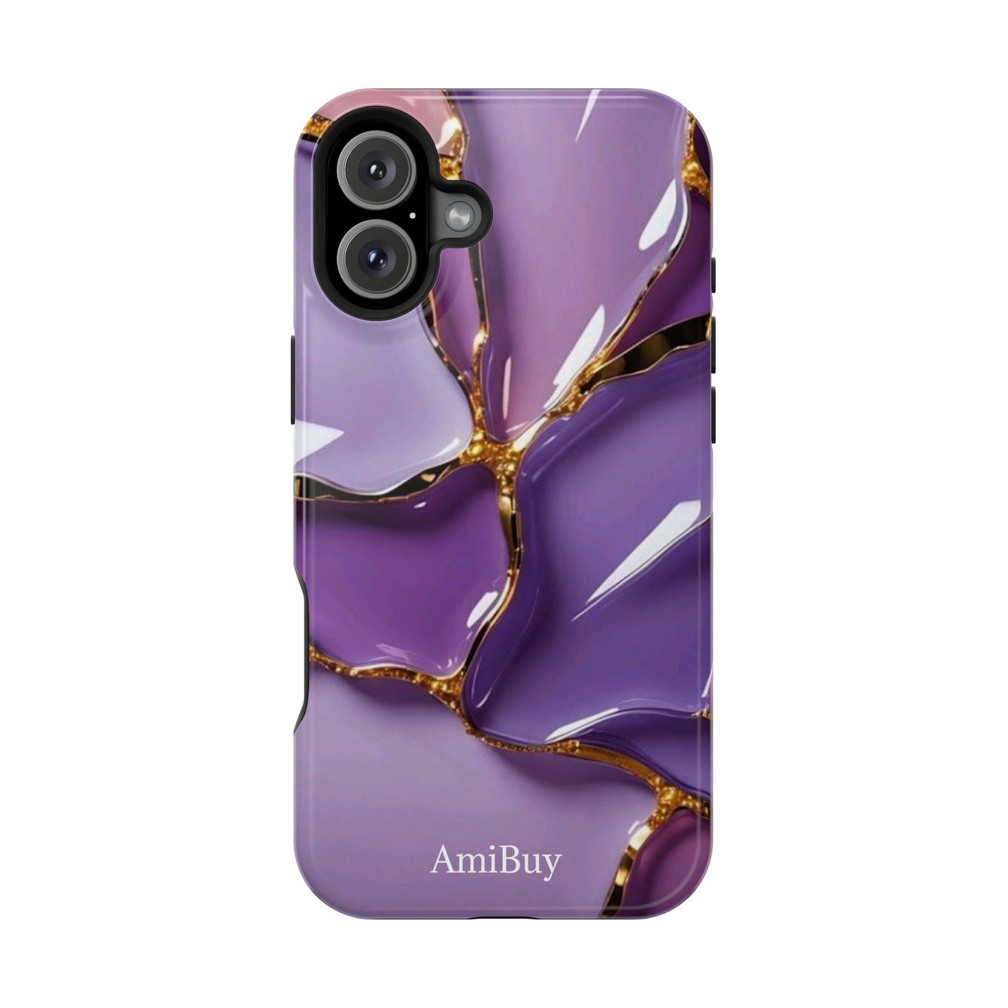 Purple Gold Marble Magnetic Impact-Resistant Phone Case
