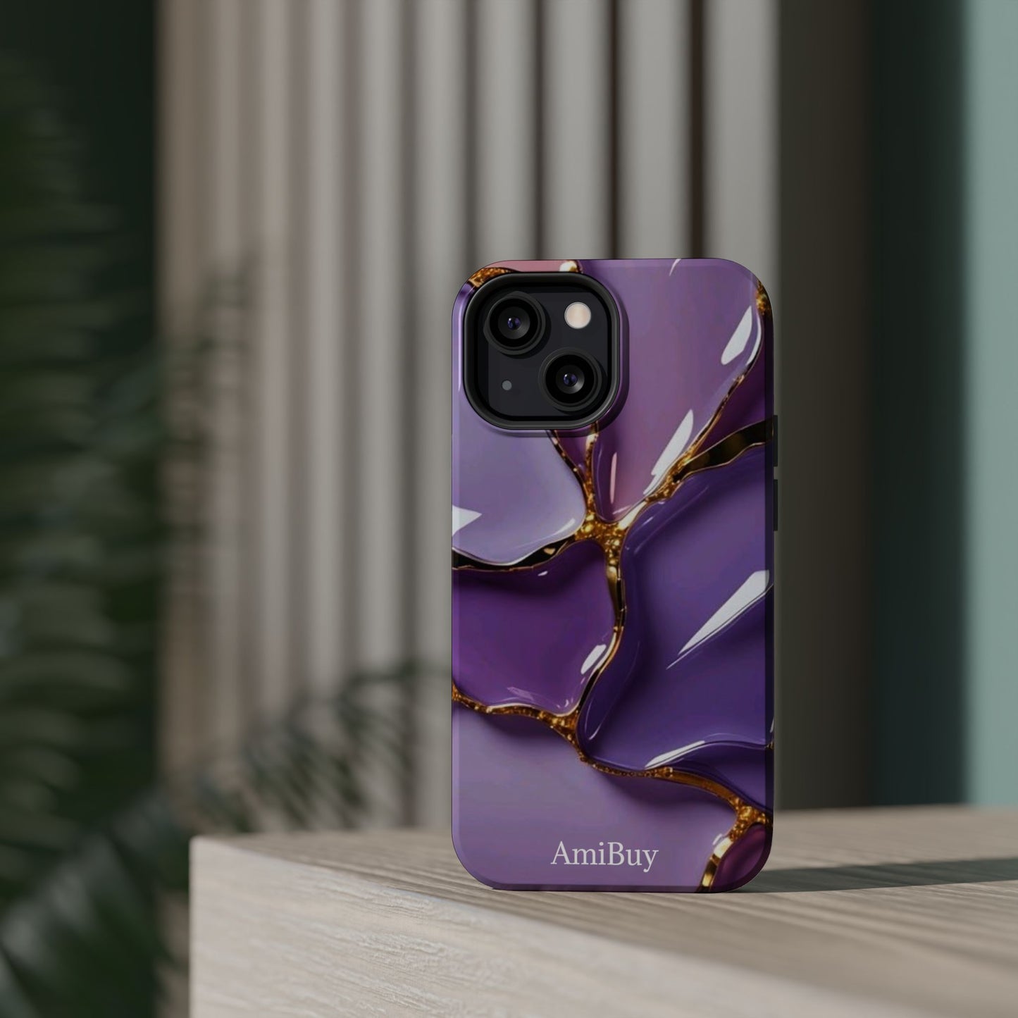 Purple Gold Marble Magnetic Impact-Resistant Phone Case