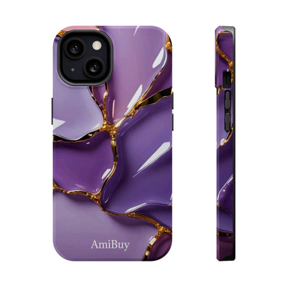 Purple Gold Marble Magnetic Impact-Resistant Phone Case