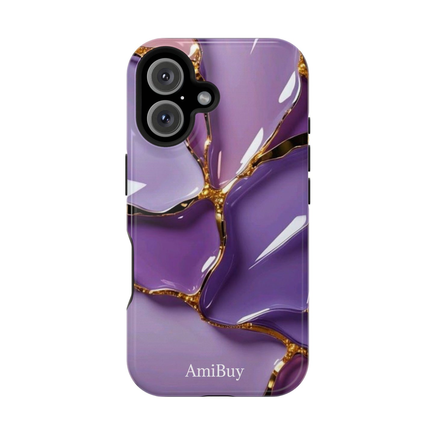 Purple Gold Marble Magnetic Impact-Resistant Phone Case