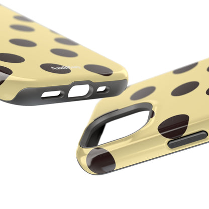 Polka Dot Magnetic Impact Phone Case — Yellow & Black Protective Cover
