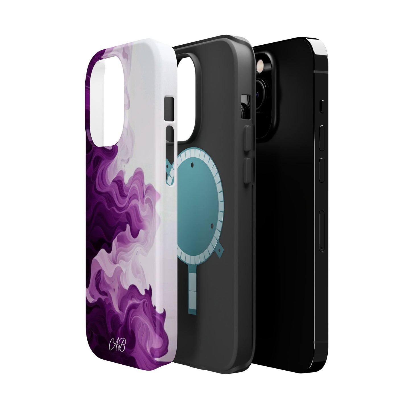 Purple Marble Smoke Phone Case — Magnetic Impact-Resistant