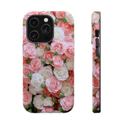 Floral Rose Pattern Magnetic Impact-Resistant Phone Case