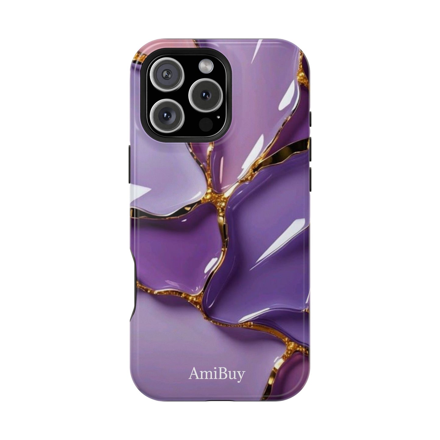 Purple Gold Marble Magnetic Impact-Resistant Phone Case