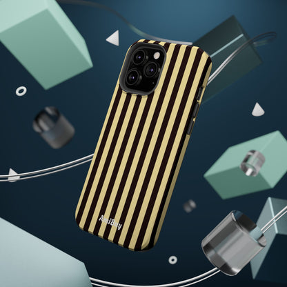 Striped Retro Phone Case — Magnetic Impact-Resistant