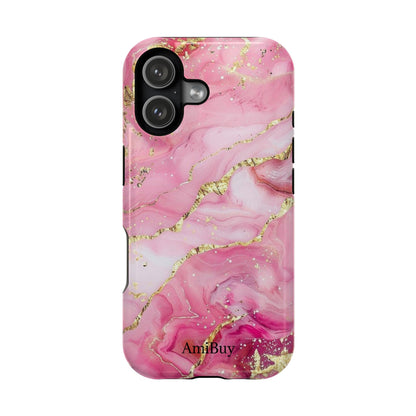 Pink Gold Marble Magnetic Impact-Resistant Phone Case