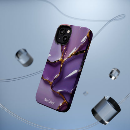 Purple Gold Marble Magnetic Impact-Resistant Phone Case