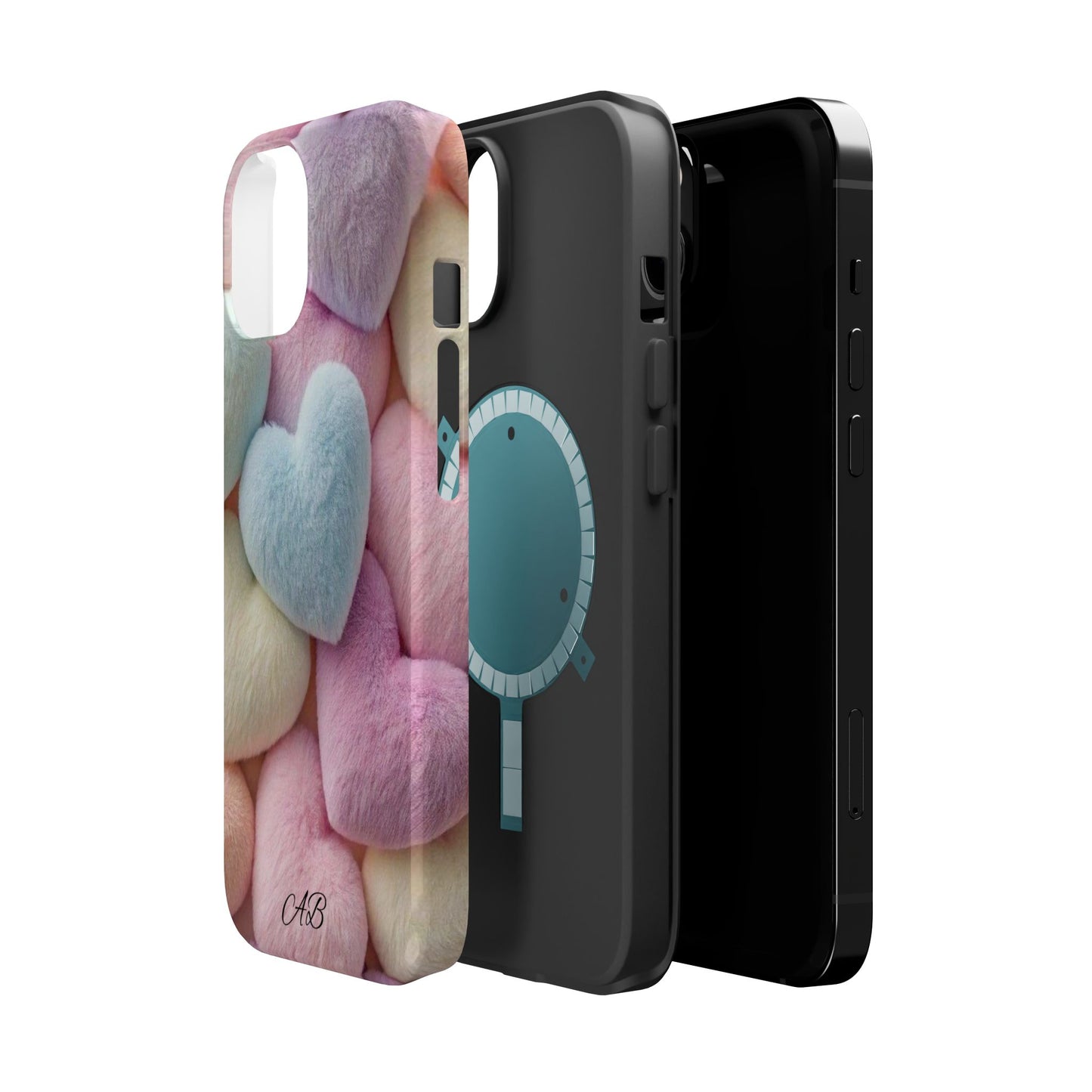 Pastel Heart Pattern Magnetic Impact-Resistant Phone Case