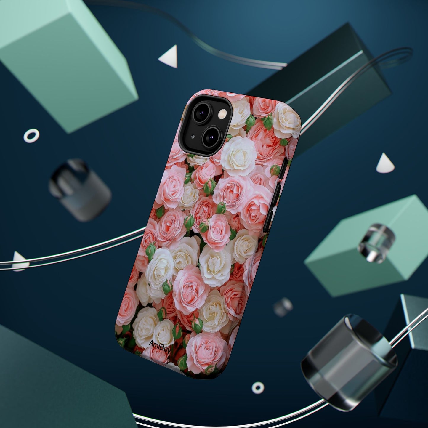 Floral Rose Pattern Magnetic Impact-Resistant Phone Case