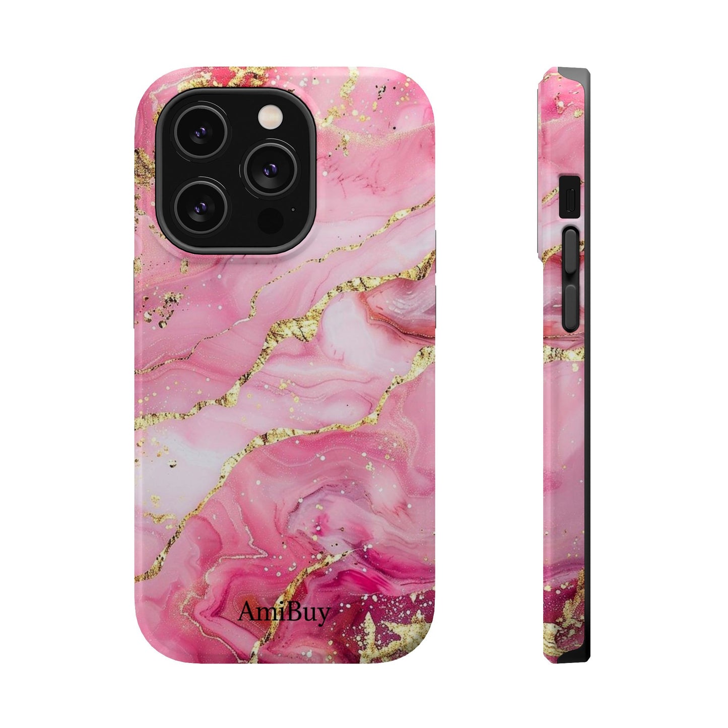 Pink Gold Marble Magnetic Impact-Resistant Phone Case