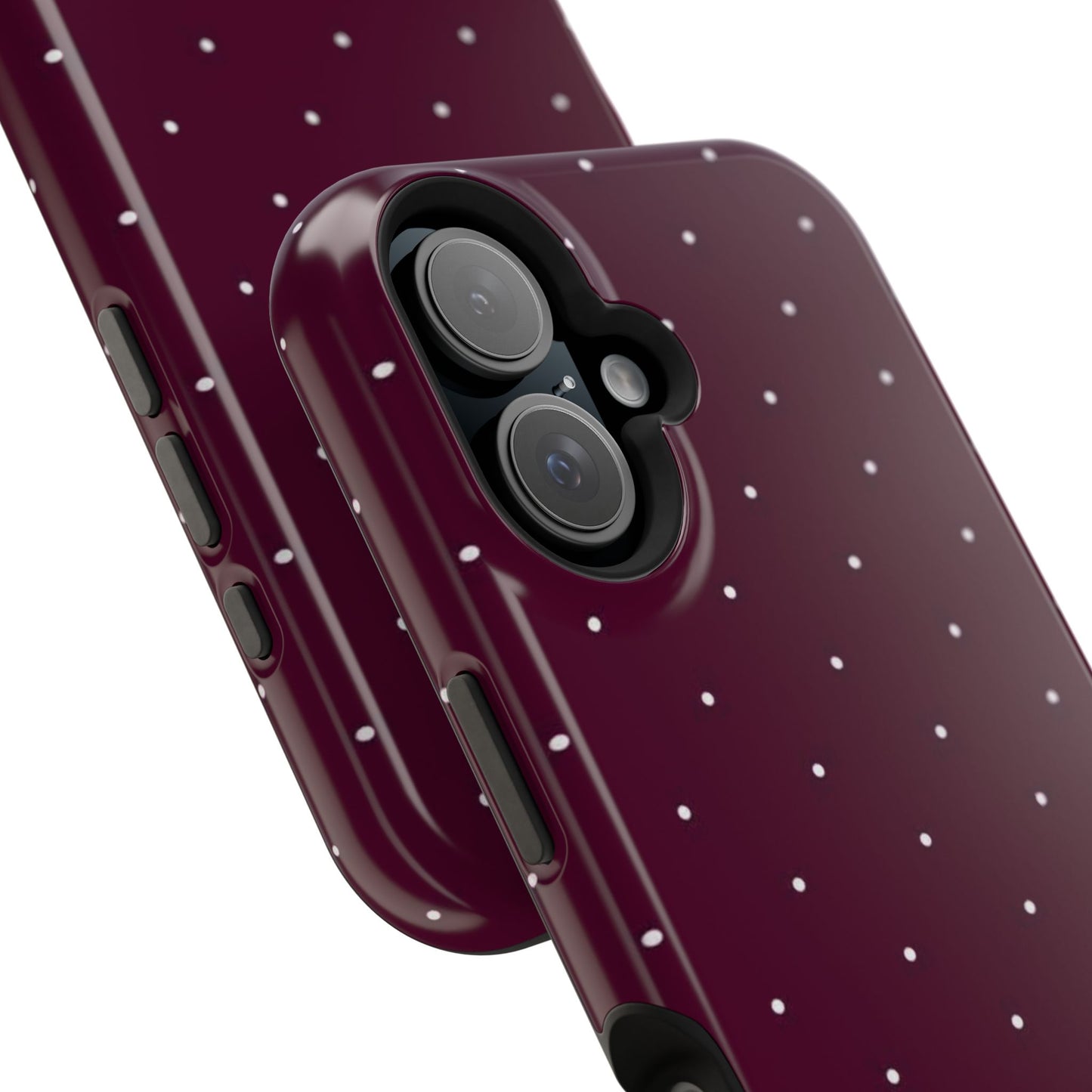 Magnetic Impact-Resistant Phone Case — Burgundy Microdot Protective Cover