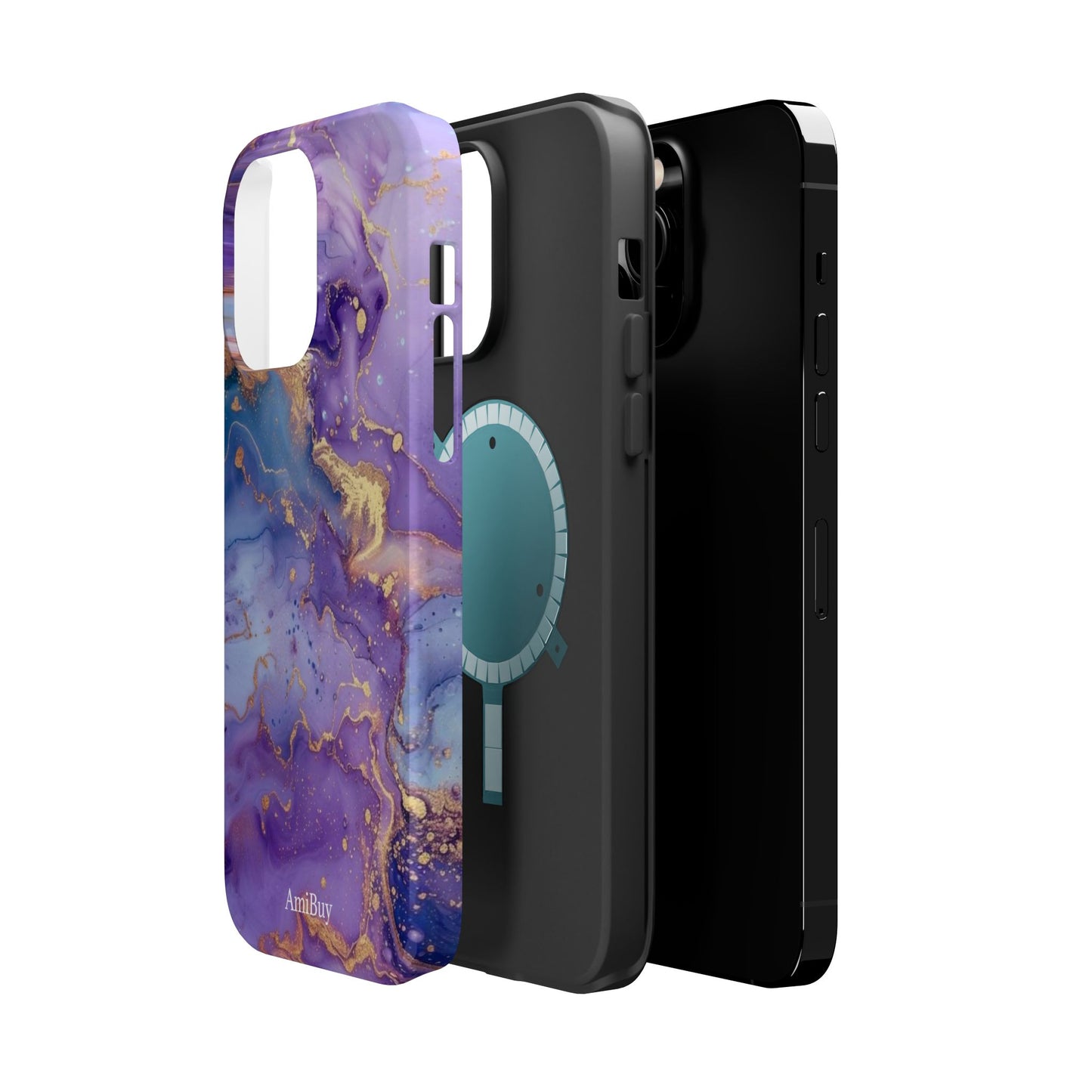 Purple Marble Magnetic Impact-Resistant Phone Case