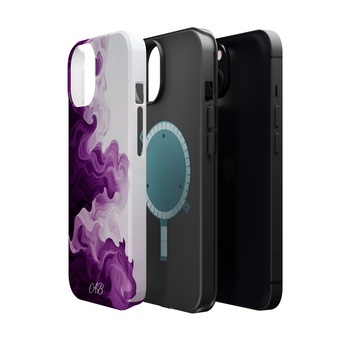 Purple Marble Smoke Phone Case — Magnetic Impact-Resistant
