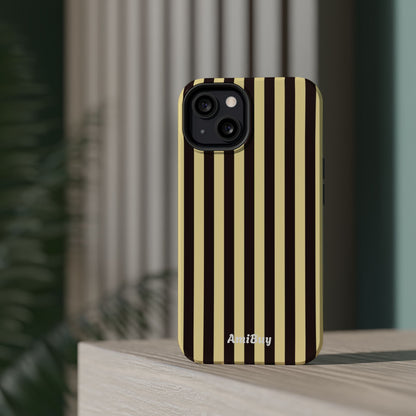 Striped Retro Phone Case — Magnetic Impact-Resistant