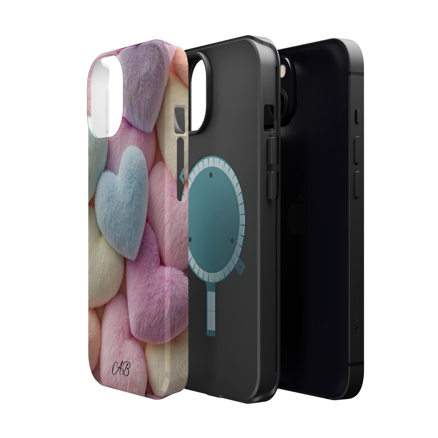 Pastel Heart Pattern Magnetic Impact-Resistant Phone Case