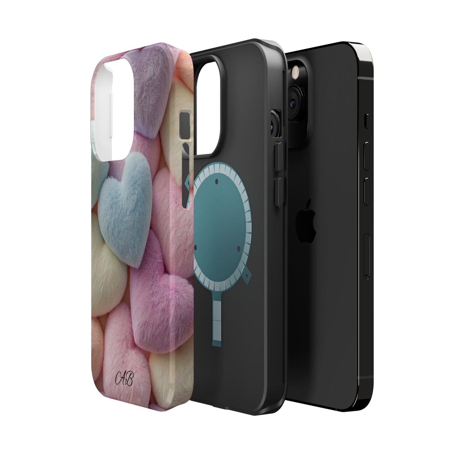 Pastel Heart Pattern Magnetic Impact-Resistant Phone Case