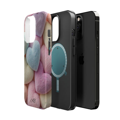 Pastel Heart Pattern Magnetic Impact-Resistant Phone Case
