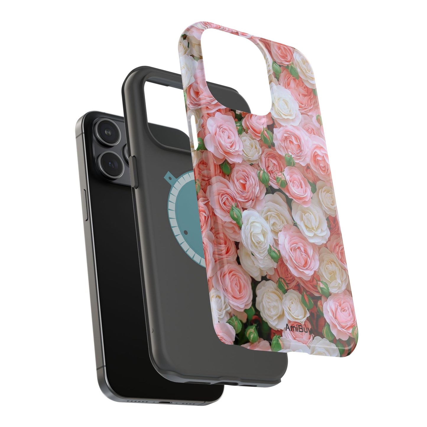 Floral Rose Pattern Magnetic Impact-Resistant Phone Case