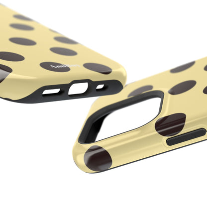 Polka Dot Magnetic Impact Phone Case — Yellow & Black Protective Cover