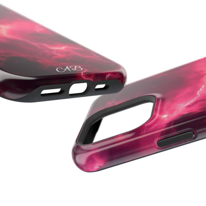 Magenta Lightning Phone Case — Magnetic Impact-Resistant iPhone Cover