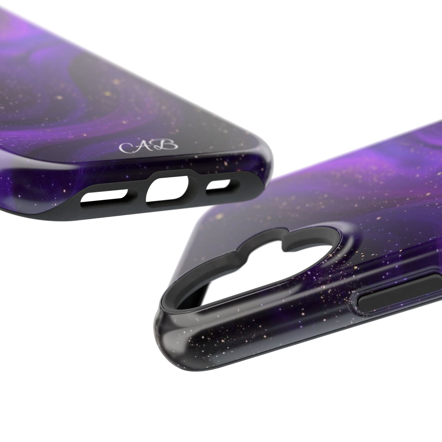 Purple Galaxy Magnetic Impact Phone Case — Shockproof Cosmic Swirl Design