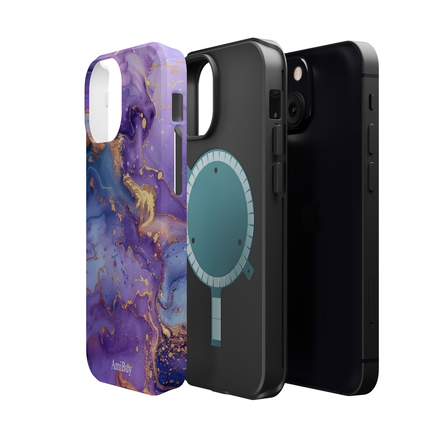 Purple Marble Magnetic Impact-Resistant Phone Case