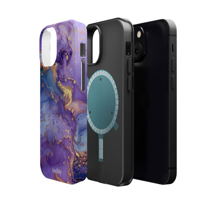 Purple Marble Magnetic Impact-Resistant Phone Case