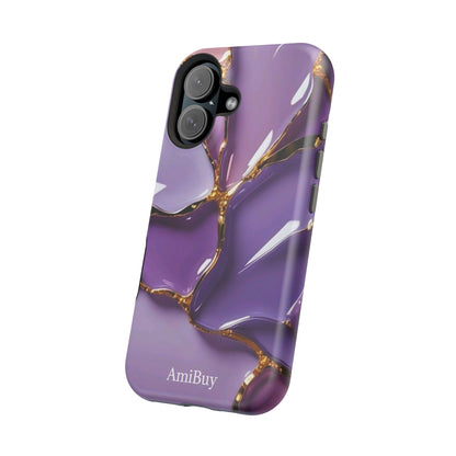 Purple Gold Marble Magnetic Impact-Resistant Phone Case