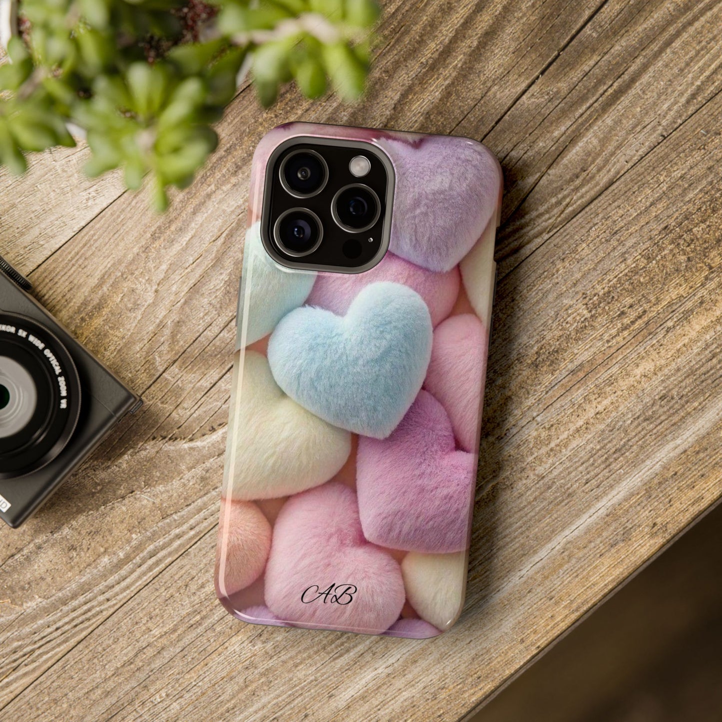 Pastel Heart Pattern Magnetic Impact-Resistant Phone Case