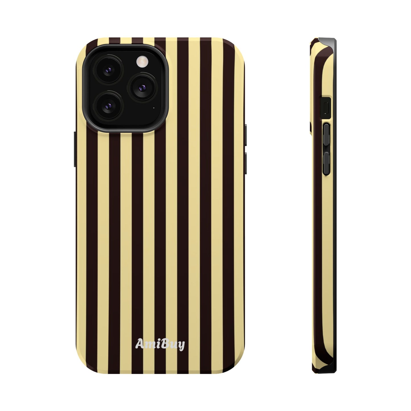 Striped Retro Phone Case — Magnetic Impact-Resistant