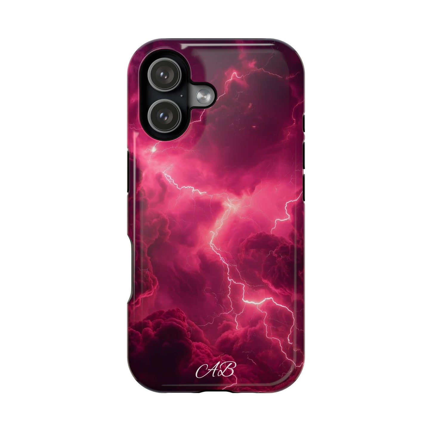 Magenta Lightning Phone Case — Magnetic Impact-Resistant iPhone Cover