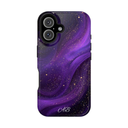 Purple Galaxy Magnetic Impact Phone Case — Shockproof Cosmic Swirl Design