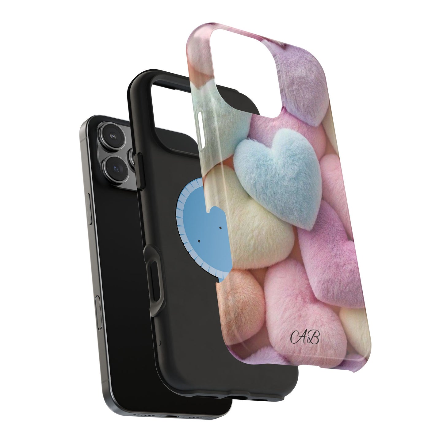 Pastel Heart Pattern Magnetic Impact-Resistant Phone Case