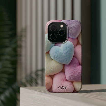 Pastel Heart Pattern Magnetic Impact-Resistant Phone Case