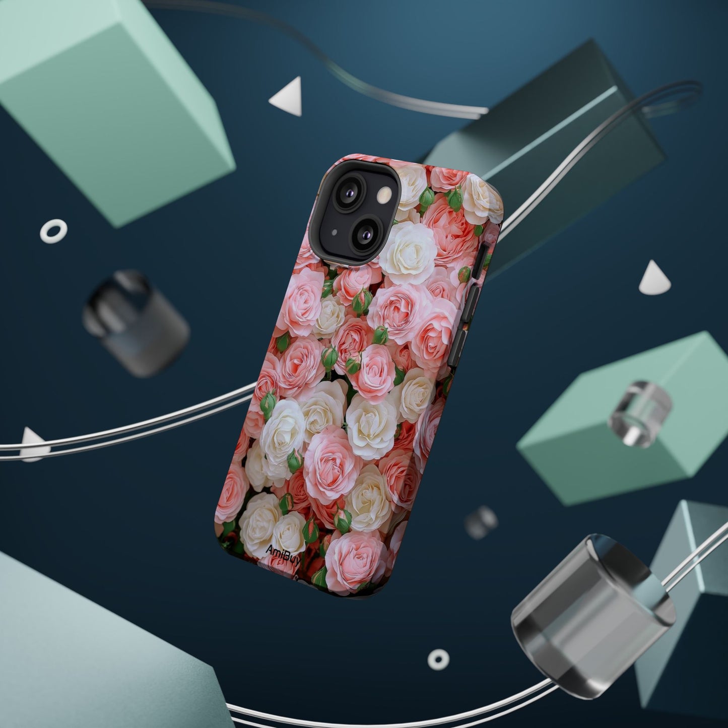 Floral Rose Pattern Magnetic Impact-Resistant Phone Case
