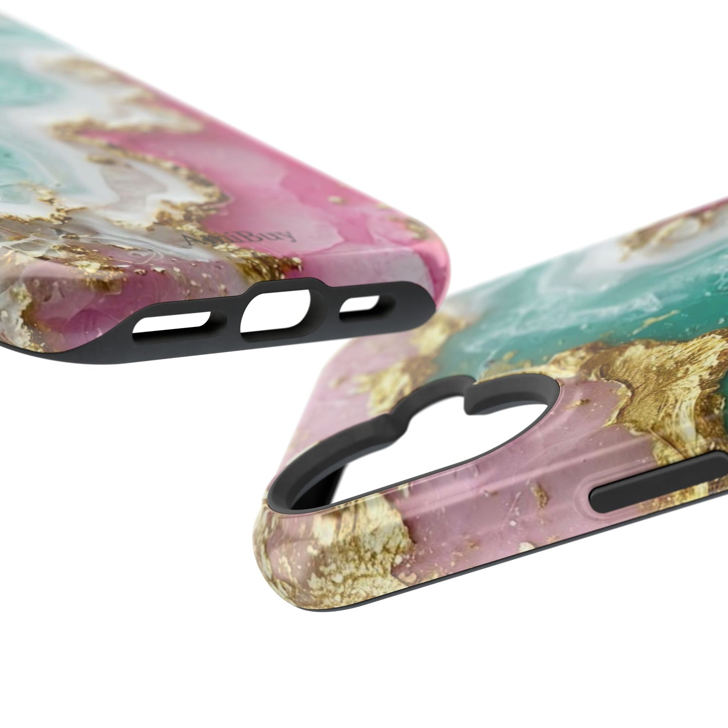 Marbled Pink & Teal Geode Magnetic Impact Phone Case