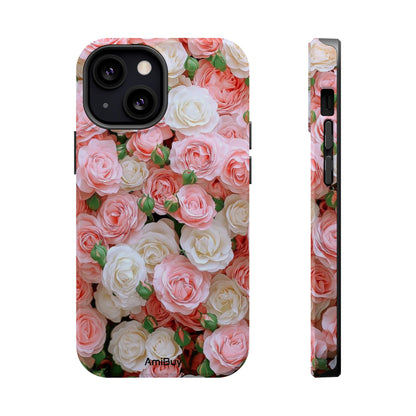 Floral Rose Pattern Magnetic Impact-Resistant Phone Case