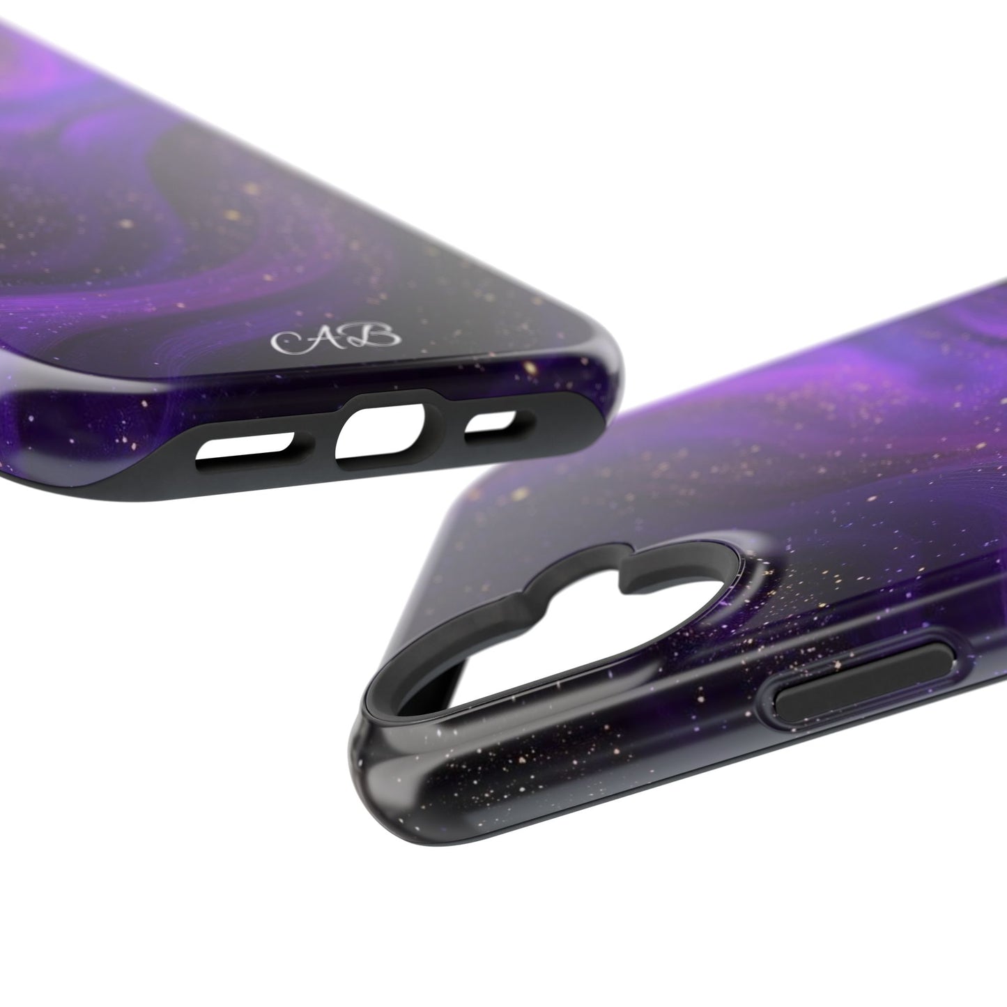 Purple Galaxy Magnetic Impact Phone Case — Shockproof Cosmic Swirl Design