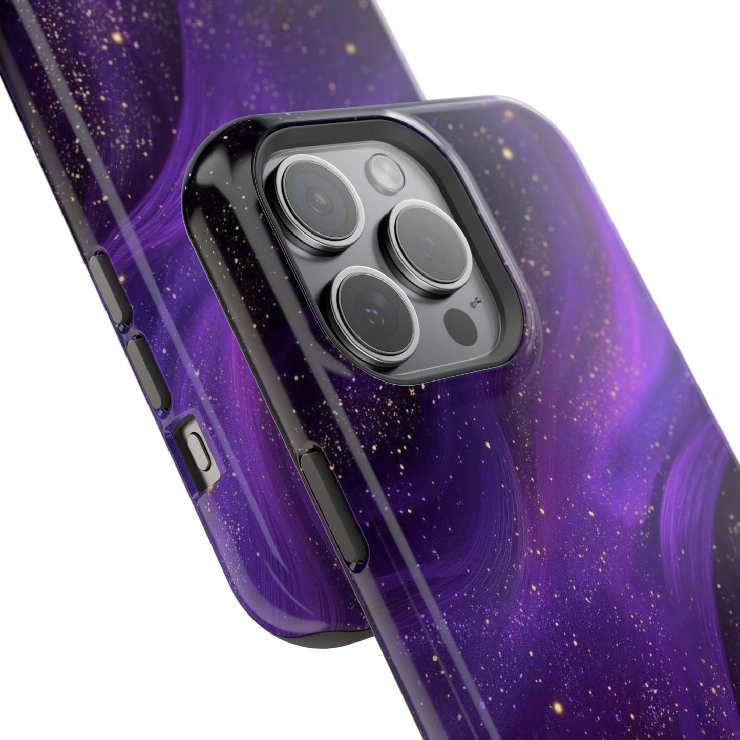 Purple Galaxy Magnetic Impact Phone Case — Shockproof Cosmic Swirl Design