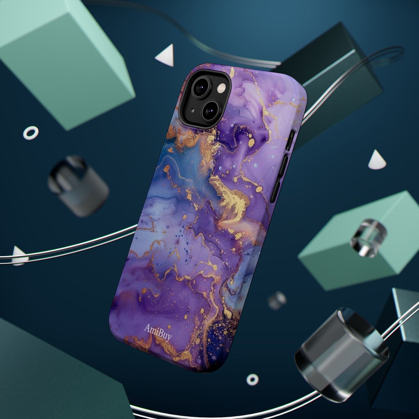 Purple Marble Magnetic Impact-Resistant Phone Case