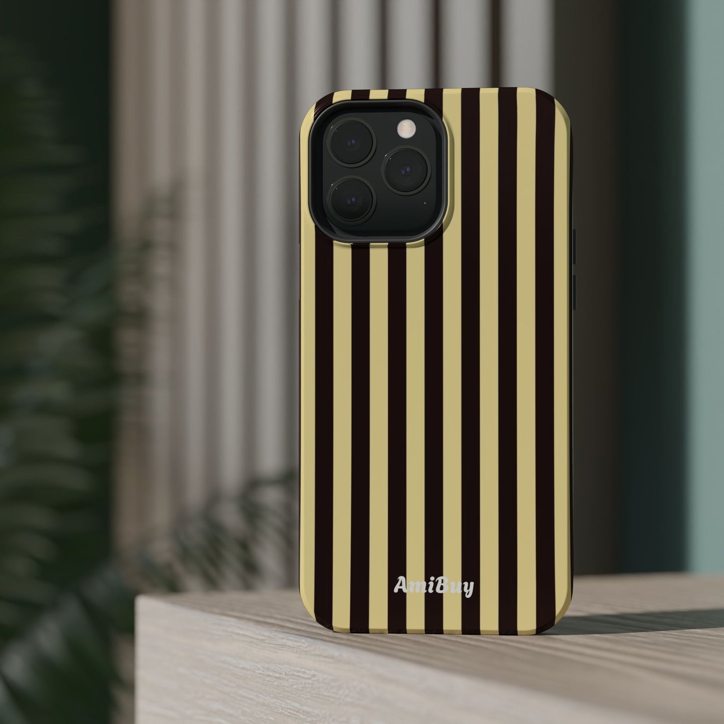 Striped Retro Phone Case — Magnetic Impact-Resistant