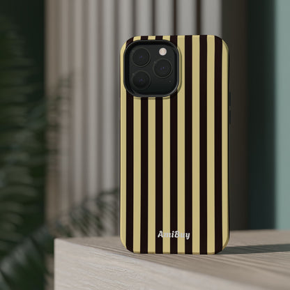 Striped Retro Phone Case — Magnetic Impact-Resistant
