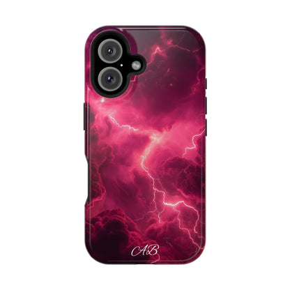 Magenta Lightning Phone Case — Magnetic Impact-Resistant iPhone Cover