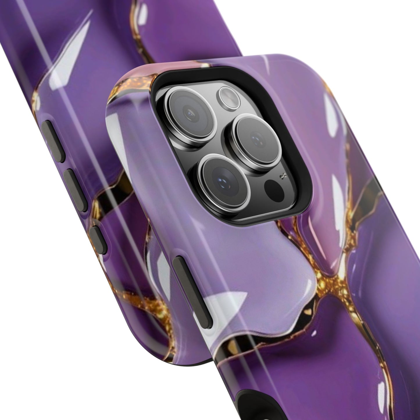 Purple Gold Marble Magnetic Impact-Resistant Phone Case