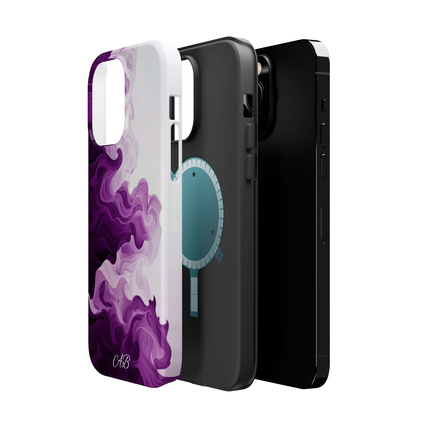 Purple Marble Smoke Phone Case — Magnetic Impact-Resistant
