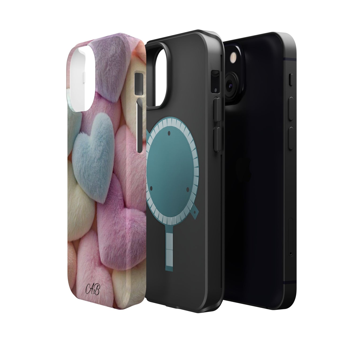 Pastel Heart Pattern Magnetic Impact-Resistant Phone Case