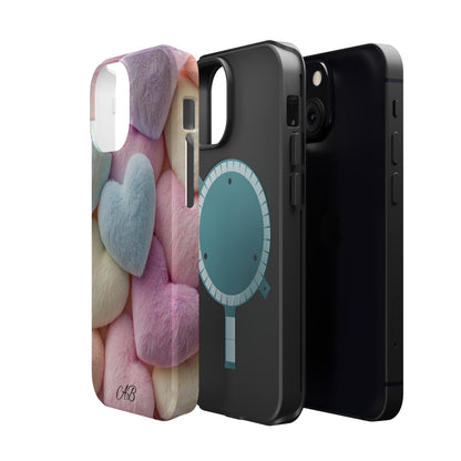 Pastel Heart Pattern Magnetic Impact-Resistant Phone Case
